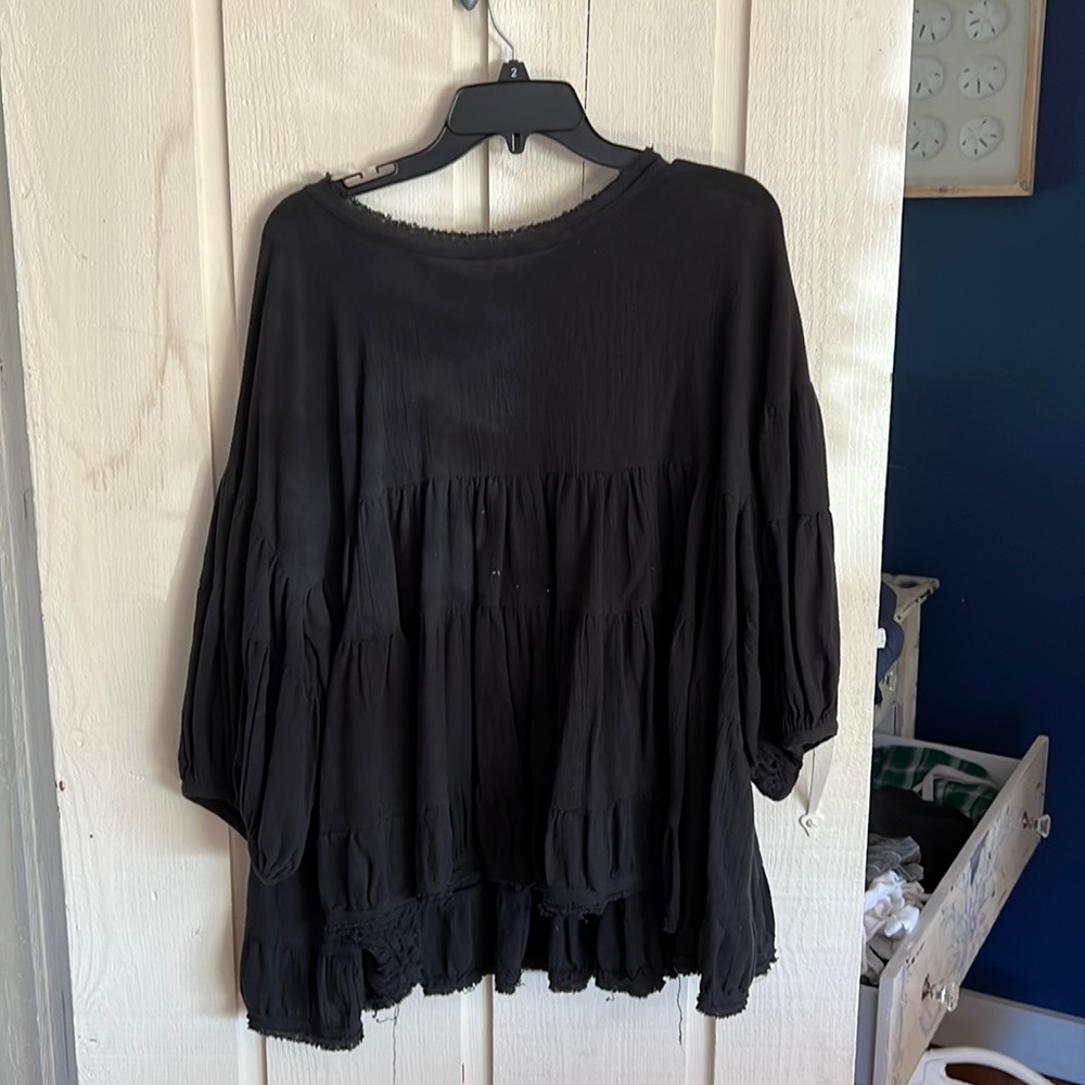 Freepeople black cotton tunic